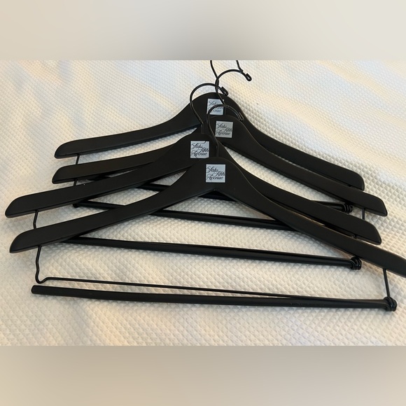 4 Vintage Hangers black Wood Saks Fifth Ave like new